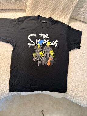 Balenciaga Black The Simpsons Graphic Tee - Kids